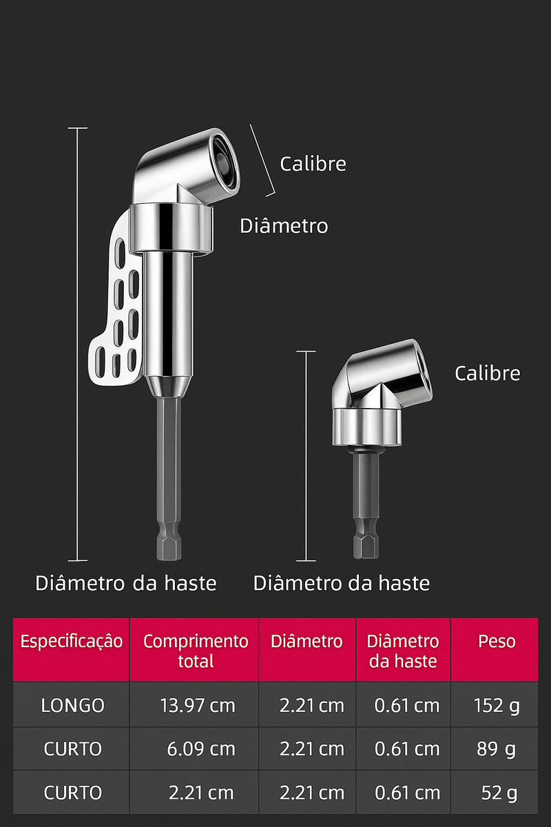 Adaptador de broca de ângulo reto de [105 graus]