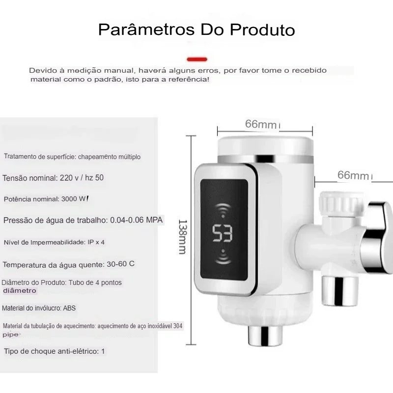 🔥Transforme Sua Torneira em Elétrica! Aquecimento Instantâneo Digital – Recarregável e Sem Fio